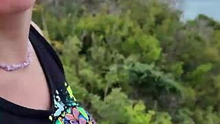 my petite wife shows off in nature during our cyprus trip, sucking and fucking outdoors