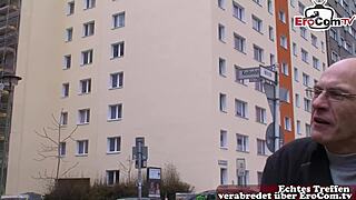 old german opa picks up street teen for fun