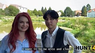 Hunt4k. Redhead Whore Cheats On Boyfriend Outdoor Public Fuck Plays With Natural Big Tits Cuckold