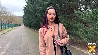 Angela's Petite Waist and Big Tits Lured by Two French Studs