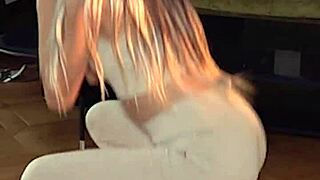 skinny yoga girl grinds narrow ass dry humping to cum