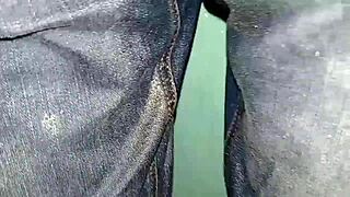 Feel the jeans rip with double orgasm rush?