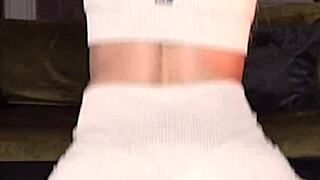 skinny yoga girl grinds narrow ass dry humping to cum