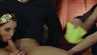 Horny Maid Milf and Teen Princess Ride Monster Cocks in Wild Threesome