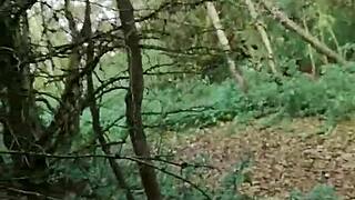 Quick outdoor pussy pounding tempts risky thrills