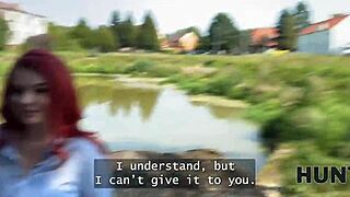 Hunt4k. Redhead Whore Cheats On Boyfriend Outdoor Public Fuck Plays With Natural Big Tits Cuckold