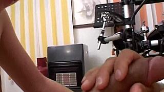 Milf and young stud film homemade sex with natural tits bouncing.