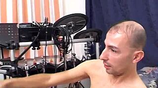 Milf and young stud film homemade sex with natural tits bouncing.