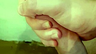 guy strokes monster cock to cum in steamy shower bath