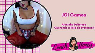 delicious aluninha rides professor's dick in joi jerk off game
