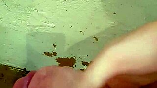 guy strokes monster cock to cum in steamy shower bath