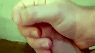 guy strokes monster cock to cum in steamy shower bath