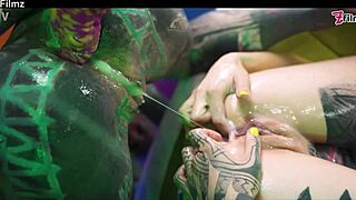 three tattoo lesbians anal gape prolapse ass cum swap first time punk goth anuskatzz zf012