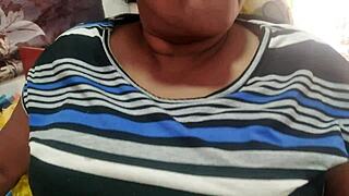 hot stepmom's huge natural tits and big ass tempt for curly brunette housewife pounding