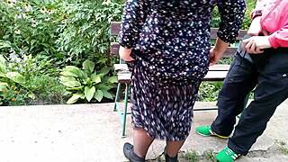 check out this slutty mother-in-law in nylons begging for my piss golden shower