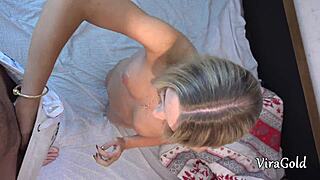 petite 18yo blonde jessi's tight pussy creampied doggystyle by monster cock virginity loss pov