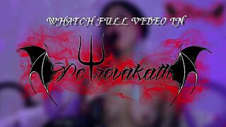 this emo latina teen slut toys her pussy with huge balloons in wild fetish play