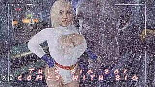 uhh darkseid's monster cock breeds power girl's big tits ass with creampie handjob mess