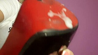 Blonde Femdom Slut Kneels for Cum Jerkoff Feast