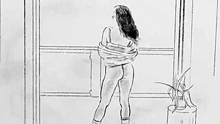 My Heart Races Watching Sexy Brunette Milf Strip Tiny Tits in Lingerie