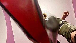 Blonde Femdom Slut Kneels for Cum Jerkoff Feast