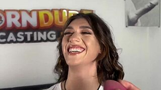 brunette bombshell serena hill debuts on porndudecasting riding monster cock to cumshot