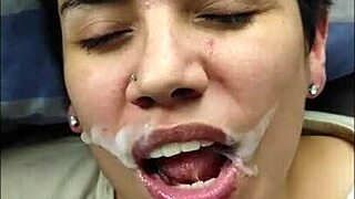 Cumshots drip from faces in ultimate swallow fetish compilation