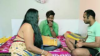 Wanna see Indian wife shared in wild threesome with dirty talk?