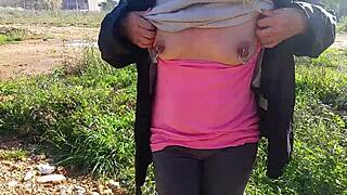 wanna see this kinky mommy flash her extreme pierced nipples pussy and ass on street?