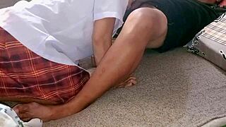 so i let the delivery driver quicky cum inside and outside my juicy pussy right there