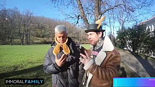 MIA TREJSI takes DOUBLE VAGINAL easter foursome with hot redhead KATY ROSE ass licking!