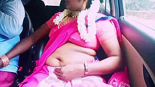 imagine this indian housewife sneaking car fucks with her lover's dirty talk