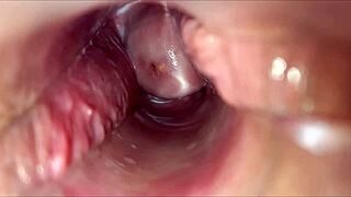 Homemade close up vagina spasms in intense squirting orgasm