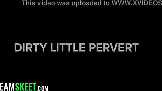 perverted stepson flashes big cock at school, horny milf milks all his cum inside her??