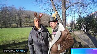 MIA TREJSI takes DOUBLE VAGINAL easter foursome with hot redhead KATY ROSE ass licking!