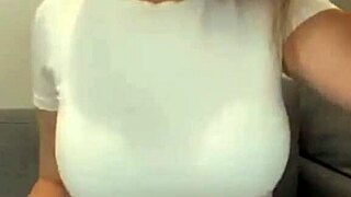 Stepmom in Short Skirt Teases with Bra Under Miniskirt Outdoors