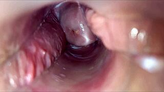 Homemade close up vagina spasms in intense squirting orgasm