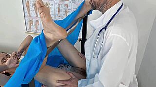 young emo gets doctor finger in ass and creamy pussy fuck