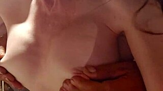 Curvy Cougar Wife Plays with Tits Gives Handjob