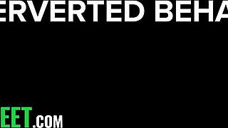 perverted stepson flashes big cock at school, horny milf milks all his cum inside her??