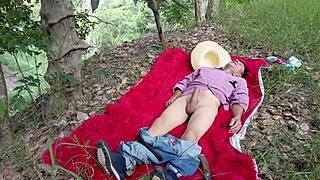 Hey, check out this busty stepmom slut banging her stepson outdoors in the countryside with that tasty deep blowjob right?