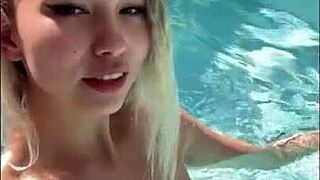 pool beauty skips foreplay and mounts cock instantly