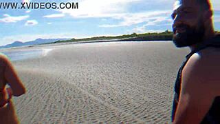 casual beach swingers nicoly mattos and lukas zaad own raquel in wild outdoor orgy