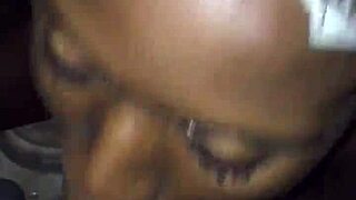 Watch this slut slobber on big black cock till messy cumshot