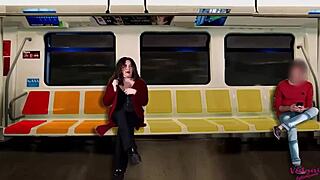 she jerks off a stranger on the train while hubby films