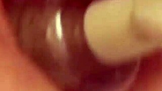 overwhelming suction grips her swollen clit and big pussy tight