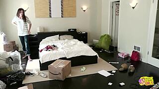 dominant brunette controls tiny 18+ babe's ass licking nipples in lingerie pov