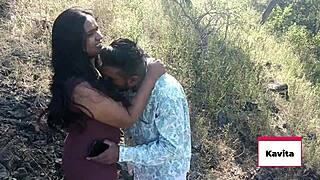 jungle couple's close up blowjob ends with hot cumshot straight on her face outdoors