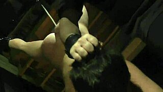 short hair teen takes candle wax on tits in garage bdsm!