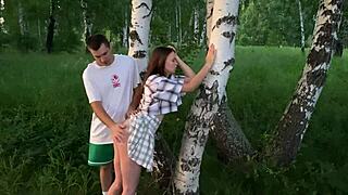 best friend's hot girlfriend screams as i fuck her rough in forest again